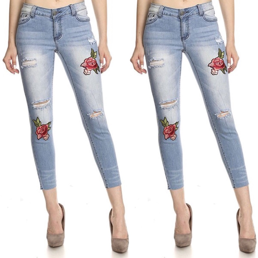 Lot of 6!!! Embroidered Skinny Jeans